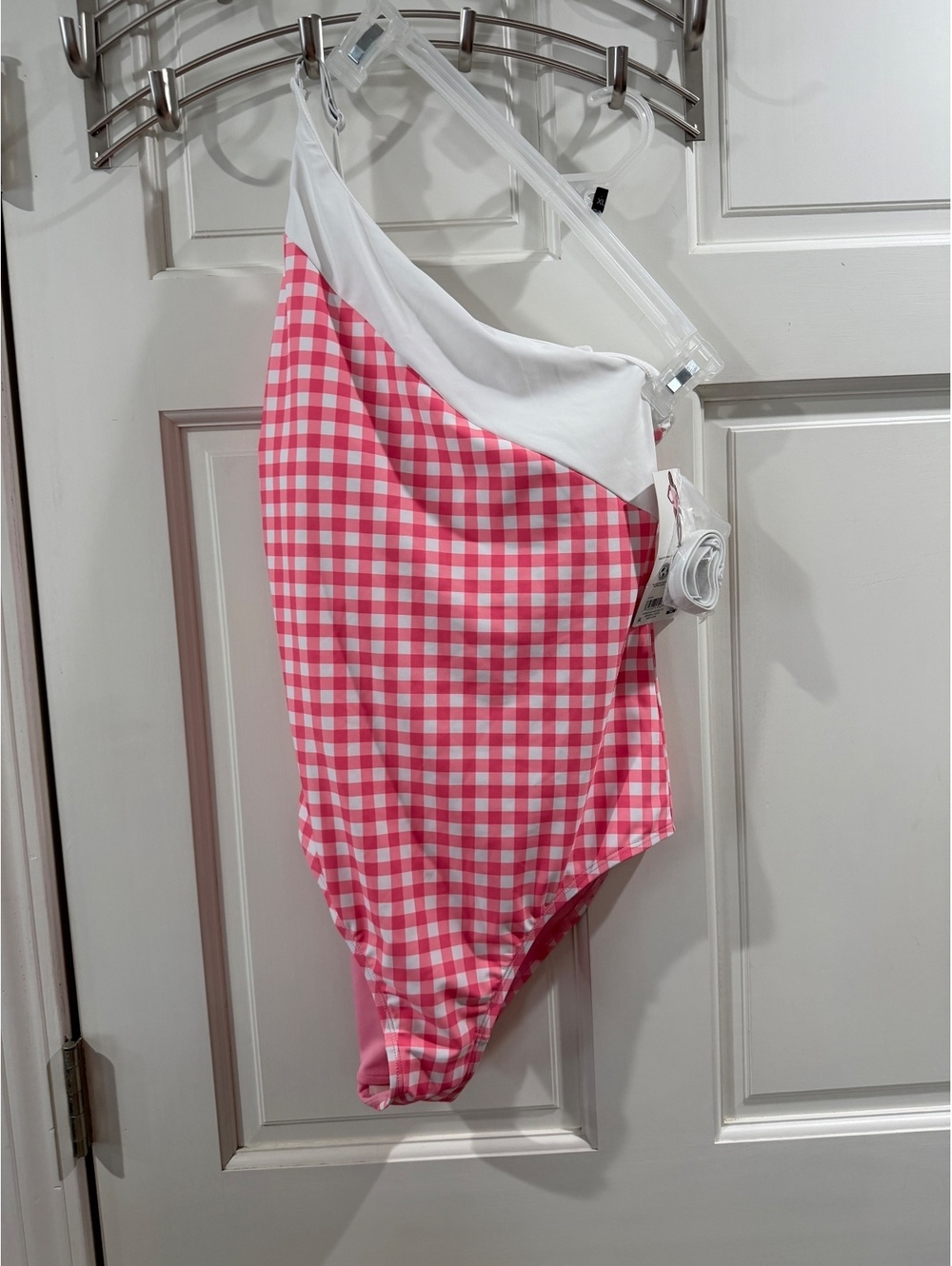 Member's Mark Women's One-Piece Swimsuit Pink Gingham Large